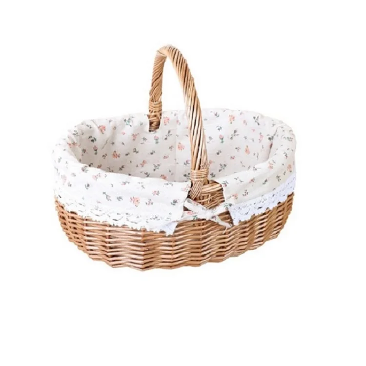 Round  wicker picnic basket set  from China factory cheap wicker picnic basket set