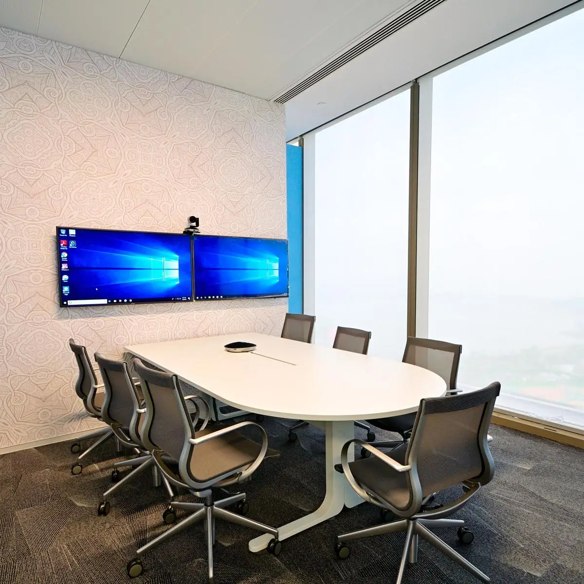 Iulltra Коммерческая офисная мебель современный дизайн 6 человек белый дискуссионный стол для встреч