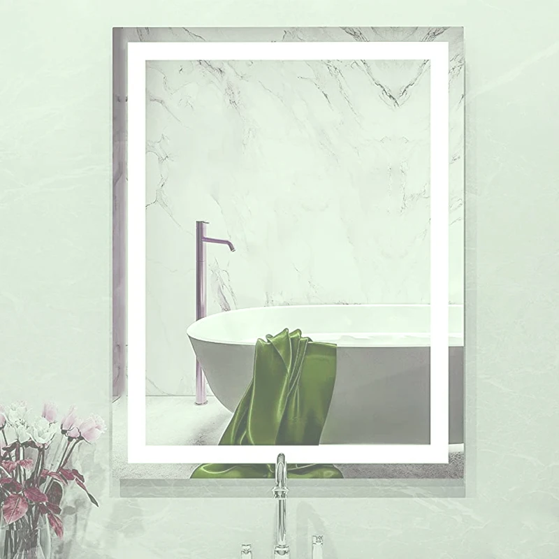 Factory HZW bathroom smart light mirrors hotel renovation full UL CE 24*36/60*36 touch sensor anti-fog CCT3000K-6000K mirror led