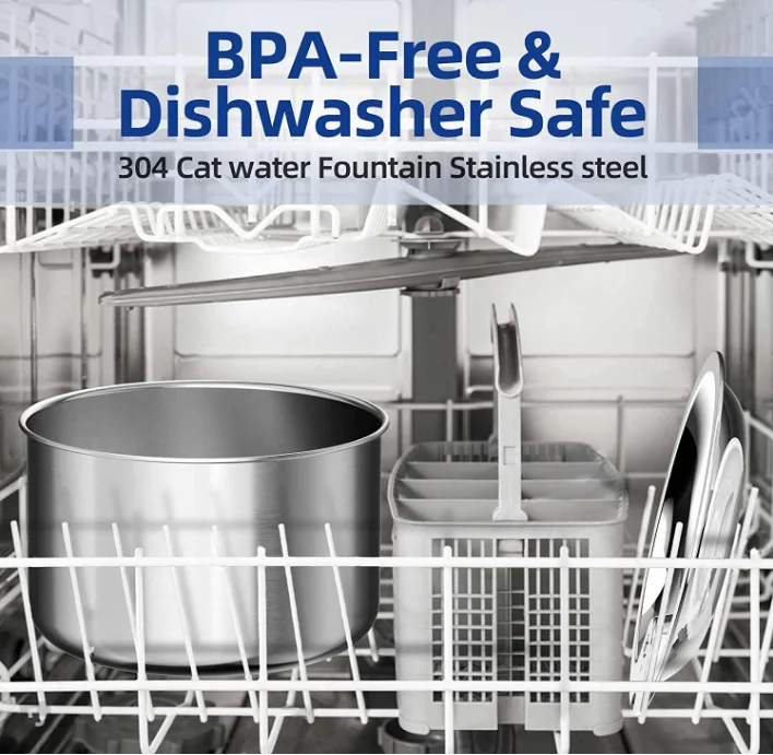 2024 New Pet Water Fountain 74oz/2.2L Stainless Steel Automatic Pet Water Fountain Dog Dispenser Cat Dog Water Fountain