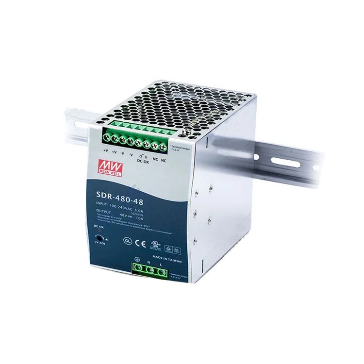 Meanwell 24VDC Din Rail Power Supply SDR-480-24 480W 24V 20A Single Output Industrial DIN RAIL with PFC Function