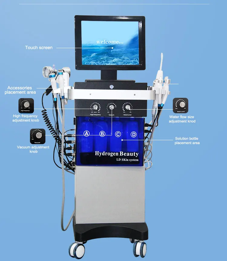 14 in 1 Beauty hidraFacial Care Hydra dermabrasion hydrofaci multifunction aqua facial cleaning hydro microdermabrasion machine