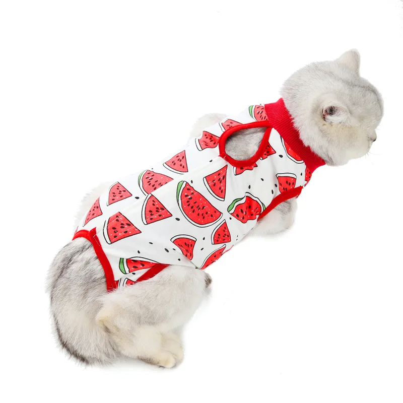 Fruit print surgical clothes for cat sterilization suit grooming clothes pet dogs cats clothing apparel wholesale