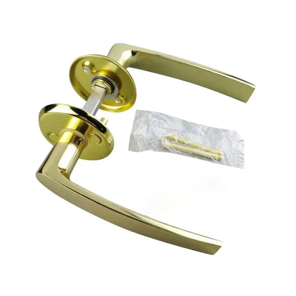 Economical best price aluminum alloy white gold chrome mortise door lock handle cylinder hole escutcheon door handle