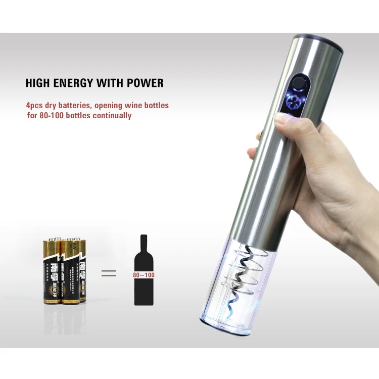 2022 New Trending Product High Quality Kitchen Supplies Stainless Steel Bottle Corkscrew Electric Custom Wine Bottle Opener