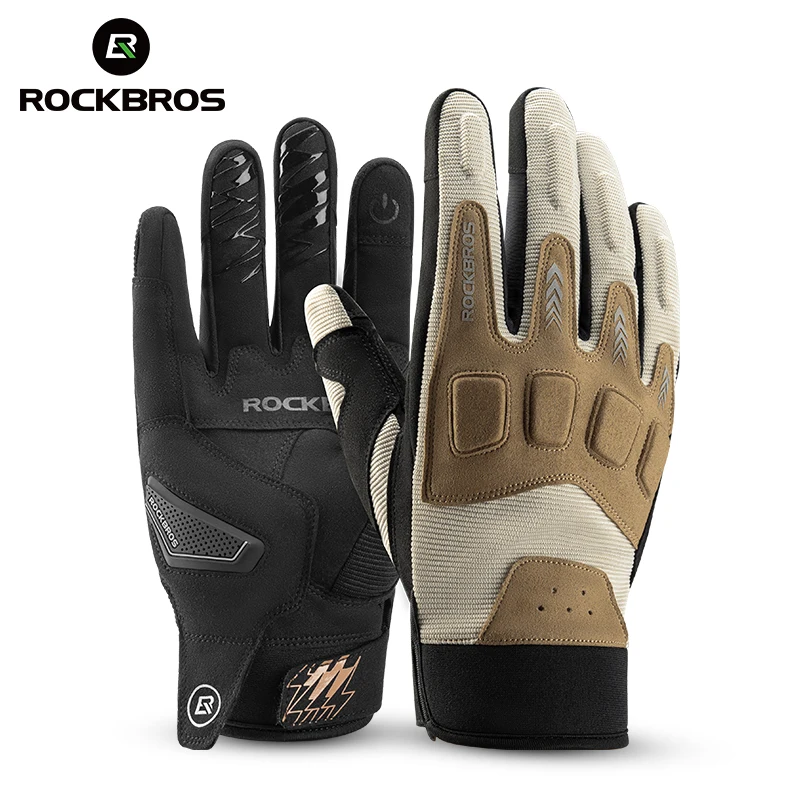 ROCKBROS High Quality Custom Motorcycle Gloves for Men Outdoor Training Fitness Exercise Touch Screen Non-slip Cycling Gloves