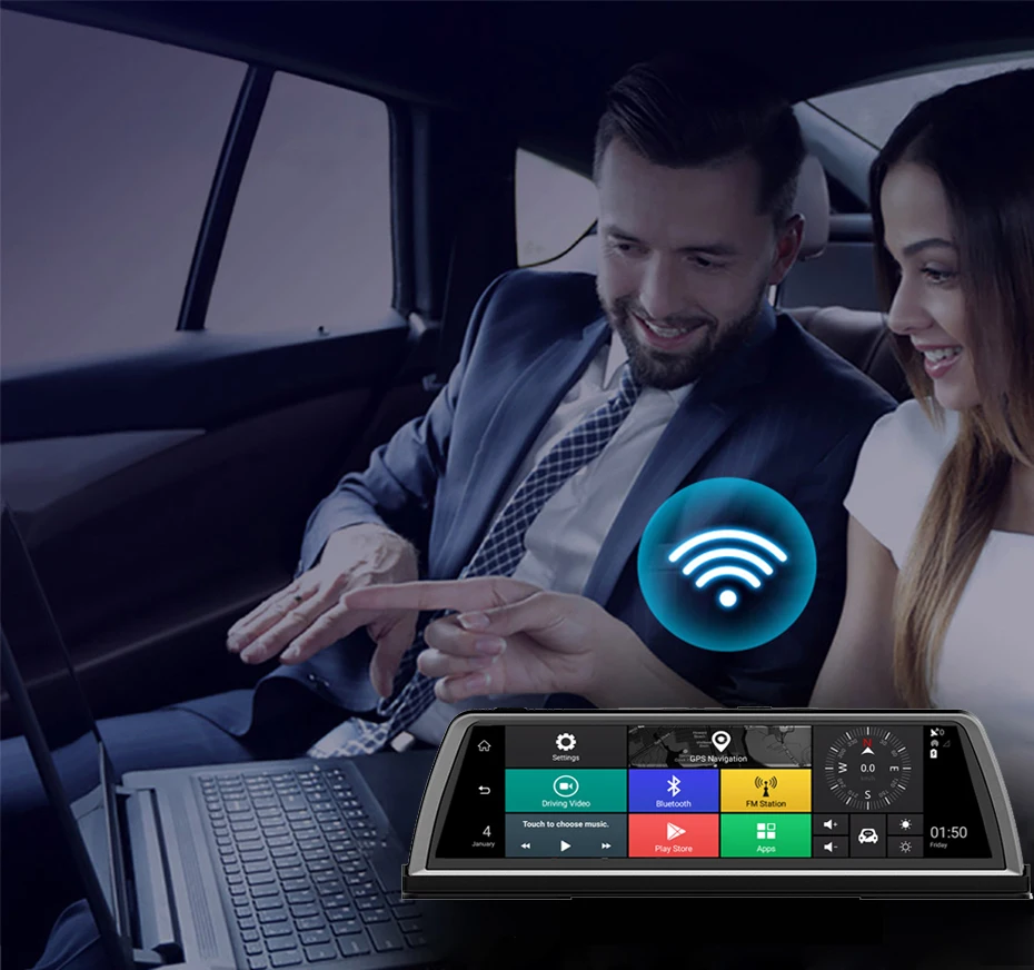 4G 10 inch 4Ch cams dashboard dash cam ADAS Android 5.1 FHD 1080P Video Recorder RAM 2G / ROM32G Registrar DVR Camera