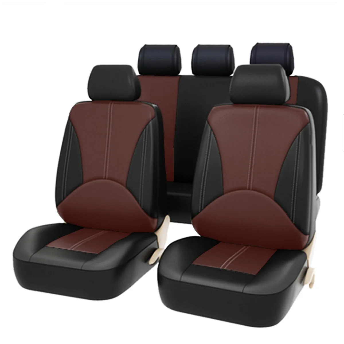 Роскошные чехлы на пять сидений для автомобильных сидений, универсальные автомобильные аксессуары из искусственной кожи для KIA, toyota, camry, tesla, nissan