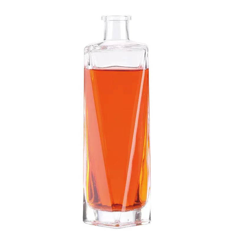 Wholesale Custom 250ml 375ml 500ml 750ml Clear Vodka Liquor Gin Rum Tequila Whiskey Spirit Glass Bottle With Cork