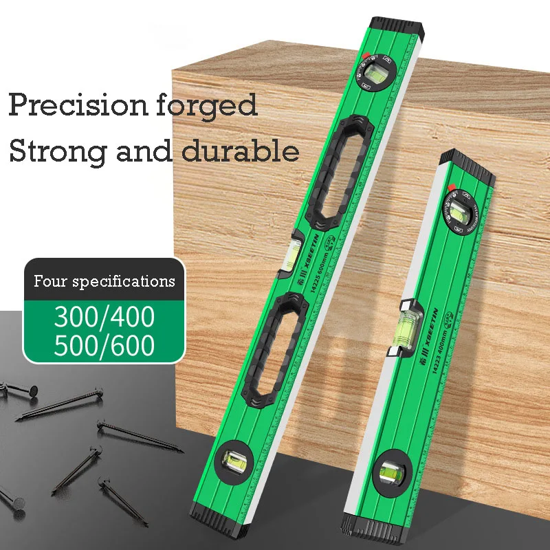 Strong magnetic level ruler high precision flat water ruler small aluminum alloy solid anti-fall balance instrument tool home