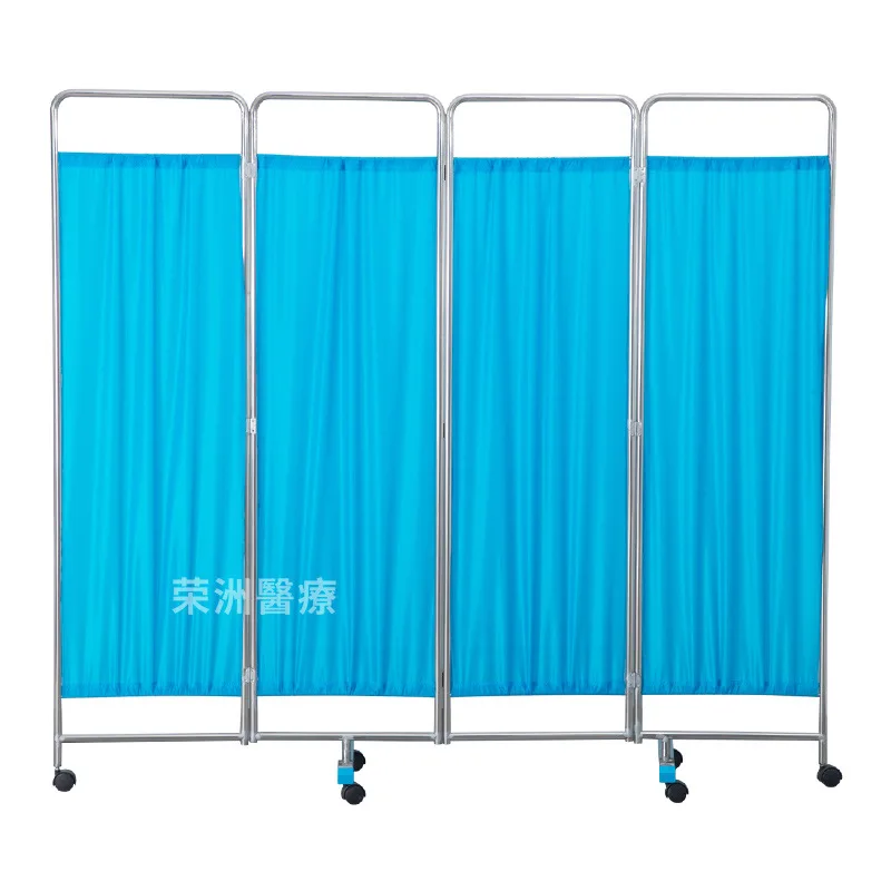 Factory Direct Sale High Quality Hospital Ward 2 3 4 Panel Folding Screen Curtain 3 Fold Stainless Steel Hospital Ward Screen