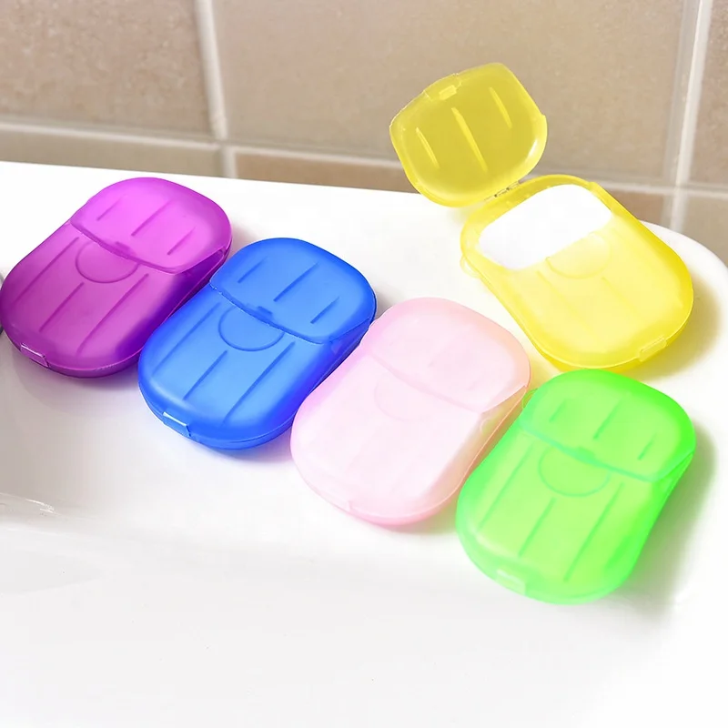 Wholesale 20pcs travel outdoor small container disposable portable bath paper soap
