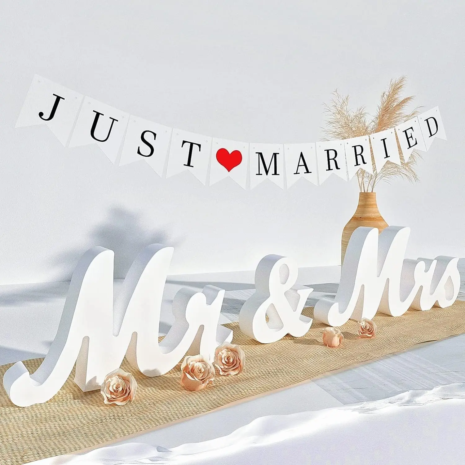 Большой белый свадебный знак Mr & Mrs деревянные буквы только что замужем баннер украшения для свадьбы и годовщины
