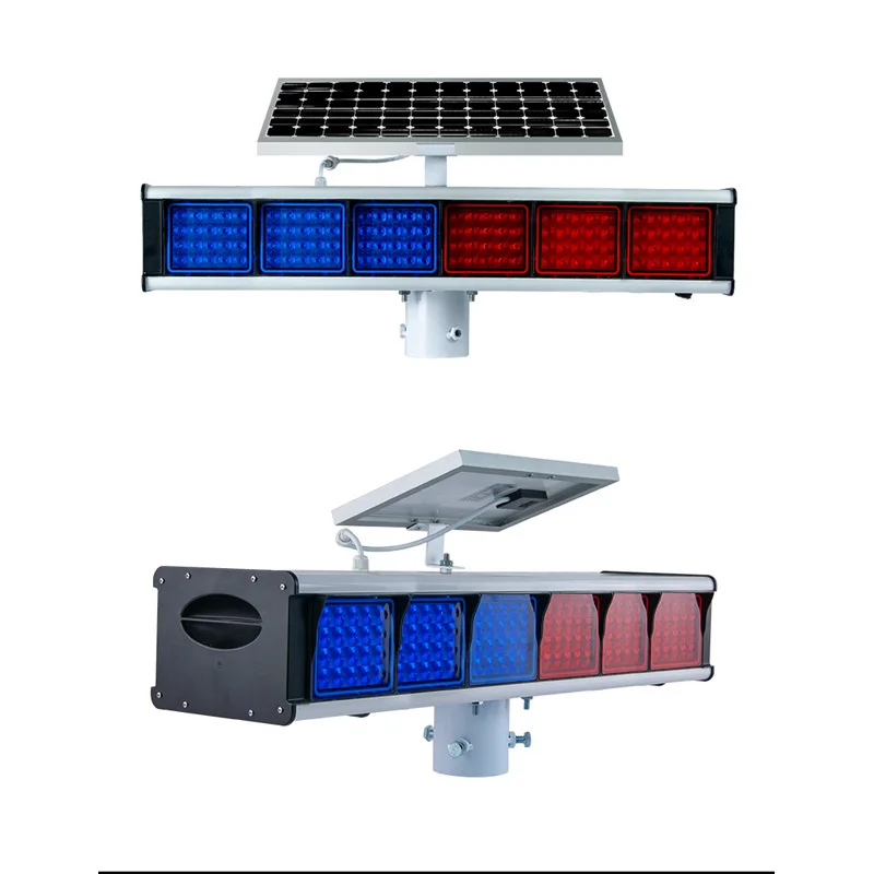 Emergency Traffic Light Solar Single Double Side Led Traffic Signal Warning Light