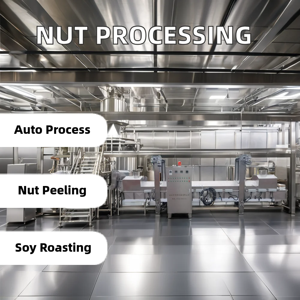 Continuous Peanut & Cashew Nut Roasting Machine New Condition Automatic Cocoa Bean & Soybean Peeling Processing Raw Cashew Nut