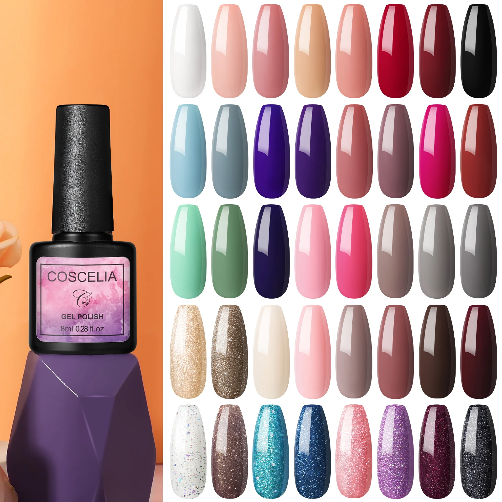 Nail Polish Gel in Stock 8ml Manufacturer Wholesale UV Nail Gel Art Supplies Salon Soak Off UV Gel Nail Polish Custom Logo