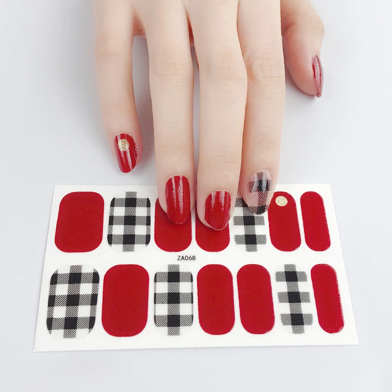 OEM SBelle 2023 Hot Sale Custom DIY Nail Product Stickers 14 Strips Real Gel Nail Stickers