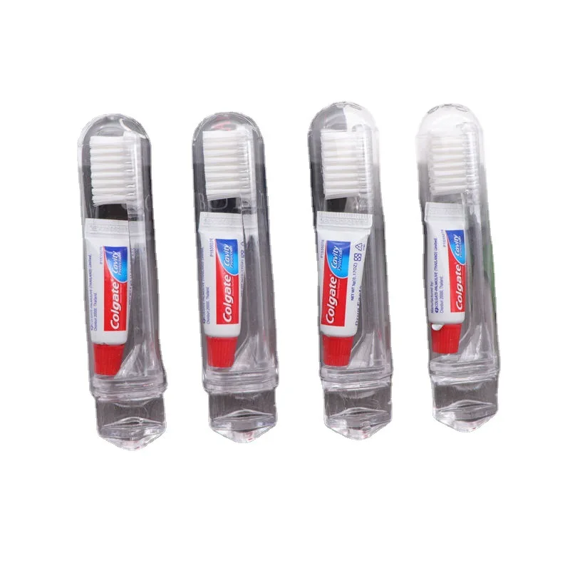 Foldable Travel Size Toothbrush with Toothpaste inside soft nylon bristle toothbrush