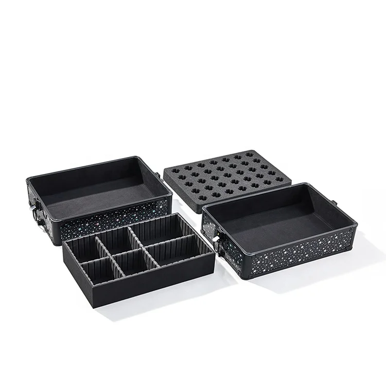 BSCI members Professional multifunctional 2 In 1 travel train rolling makeup beauty tool storage cosmetic case hairdressing case