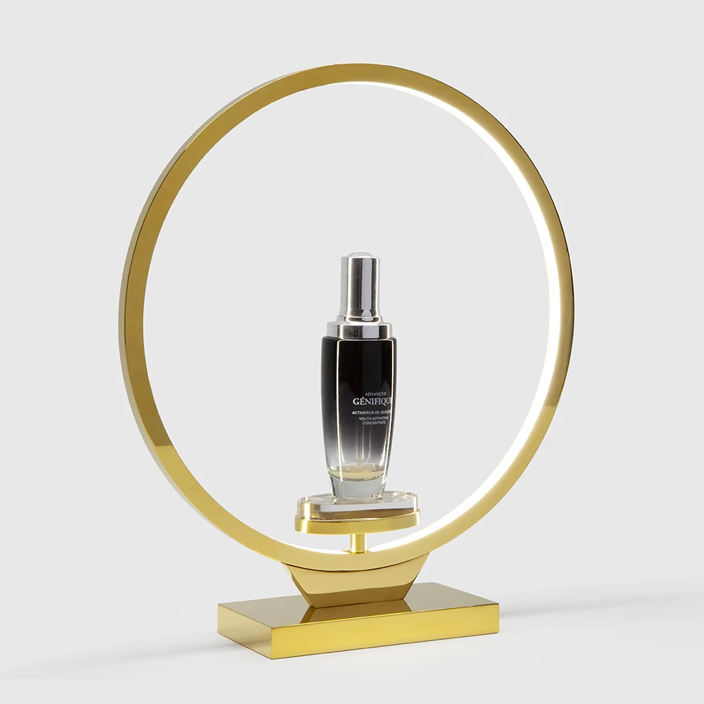 OEM Luxury Cosmetic Display Light And Metal Display Stand Cosmetic Display Rack