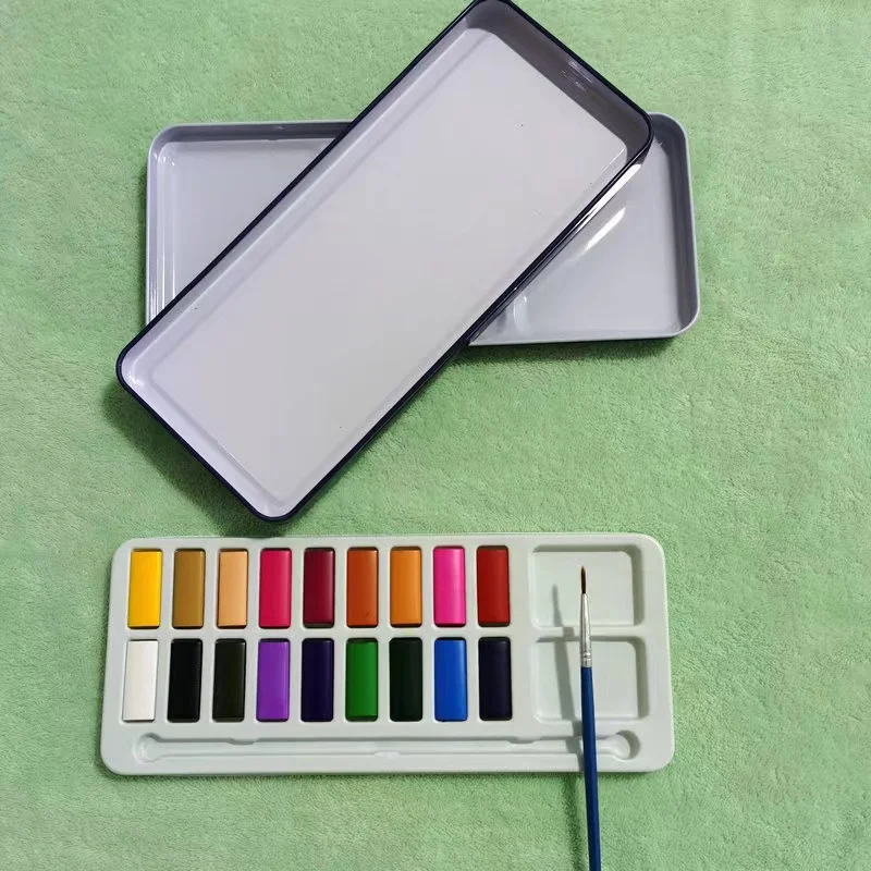 Solid 12-36 Colors Watercolor Painting Water Color Set Free Carrying Case Tin Box