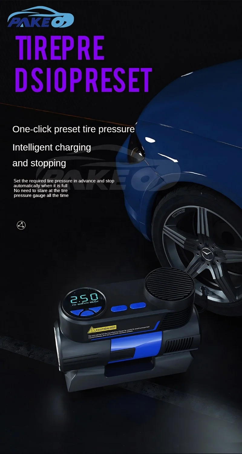 Pointer Model Tire Inflator Rechargeable Wireless mini 12V Automatic Air Pump Compressor Portable Battery Cordless High quality