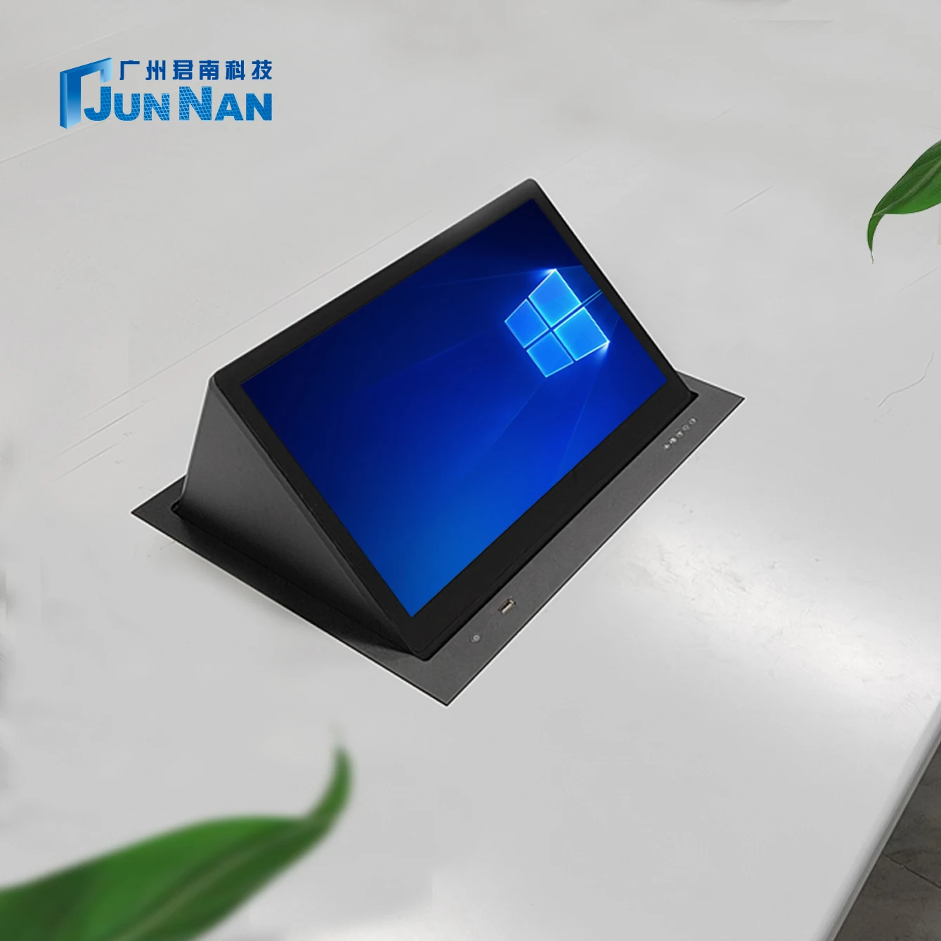 15.6 conference system flipper electric lift lcd smart lift desk monitor flipper