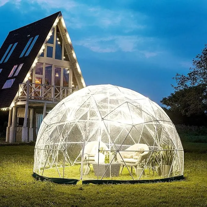 Transparent Garden Dome Bubble Tent Weatherproof Outdoor Camping Terrace Backyard Awning Gazebo Screen House Sloping Greenhouse