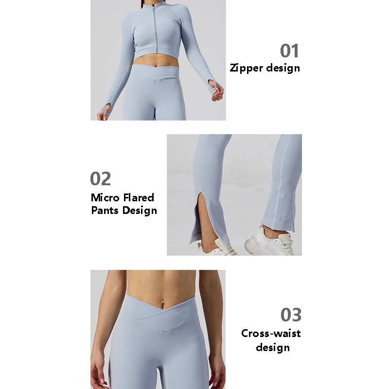 High Waisted Workout Gym Fitness Sets Active Yoga Wear Sport Clothing Seamless Leggings Set for Women High Quality