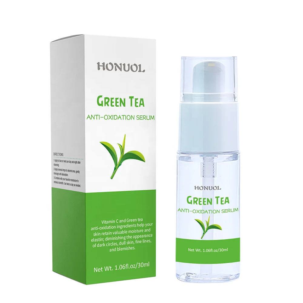 Собственная Марка уход за кожей антиокислительная и увлажняющая сыворотка для лица чистая Гиалуроновая кислота Сыворотка для зеленого чая OEM