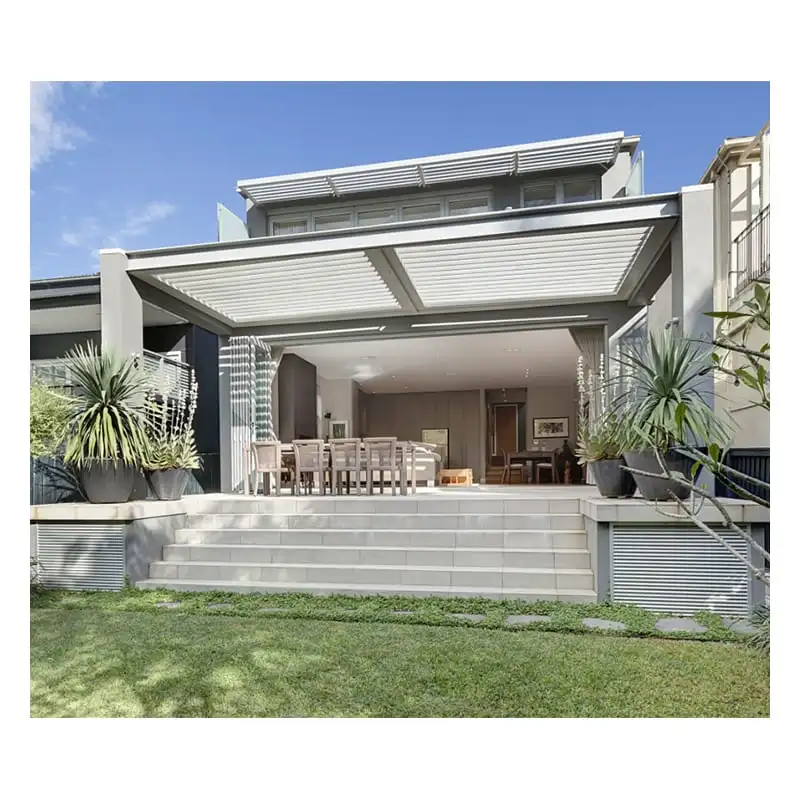 Modern Design Aluminum Alloy Automatic Louver Pavilion Prefabricated Outdoor Gazebo Arches Arbours Pergolas