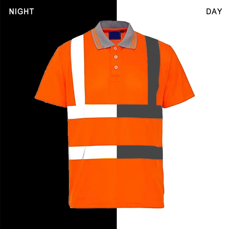 100% Polyester Polo Reflective Safety T Shirt High Visibility T-Shirt Reflective Safety Polo Shirts