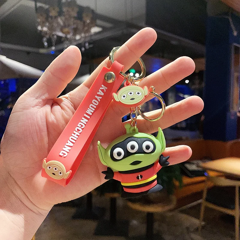 Toy  Keychain Cute Alien Dressup Buzz Cartoon Doll Keyring Creative Student Bag Pendant Car Key Chain Girl