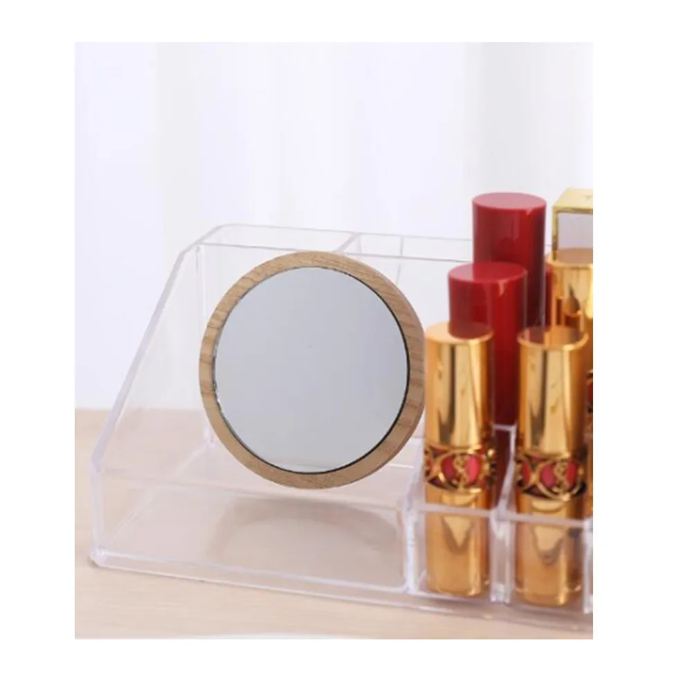 YRX S002 Hanging Makeup Mirror HD Cosmetic Wooden handle Mirror Personalized Handheld Mirror