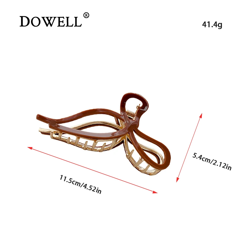 DOWELL large bow solid color hair claw clips temperament 11.5cm metal acetate hair claws