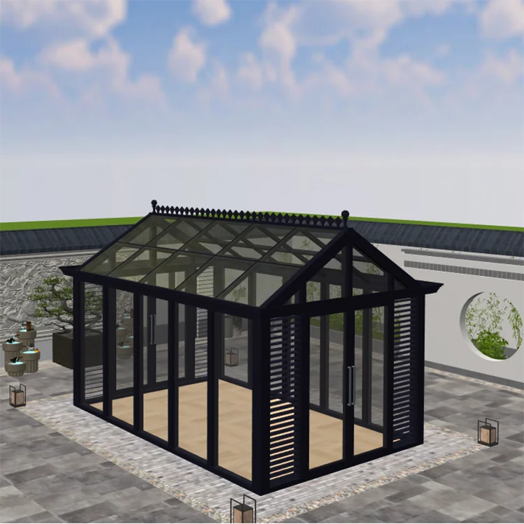 Garden Patio Backyard Luxury Big Outdoor Glass Sunroom  4 Seasons Victorian Conservatory