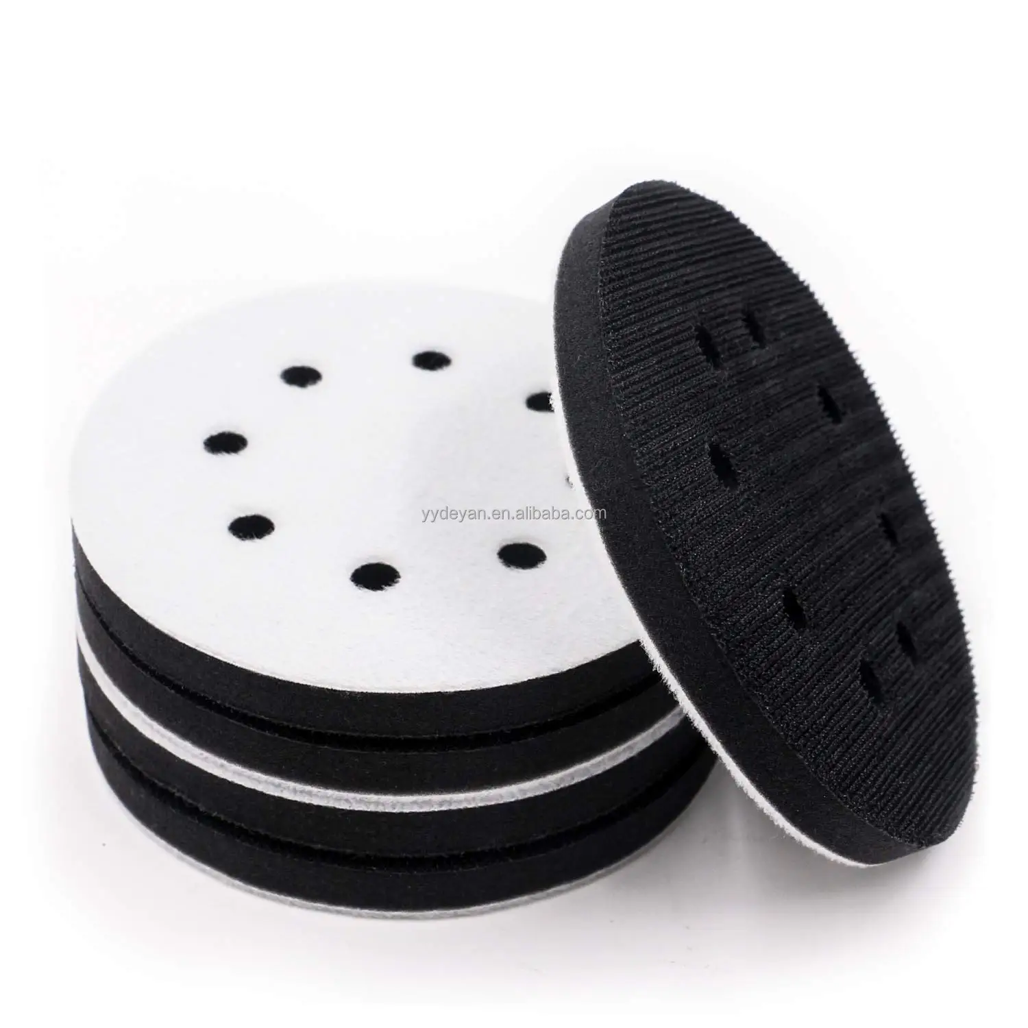 5 inch Orbital Sander Foam Pad Interface Pad with 8 Holes, Foam Sanding Pads Hook and Loop, Soft Disc Pads with Cushion Sponge