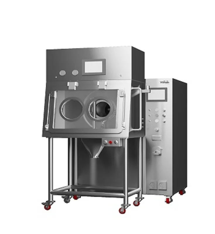 Contaiment coating machine with isolator suitable for OEB 4