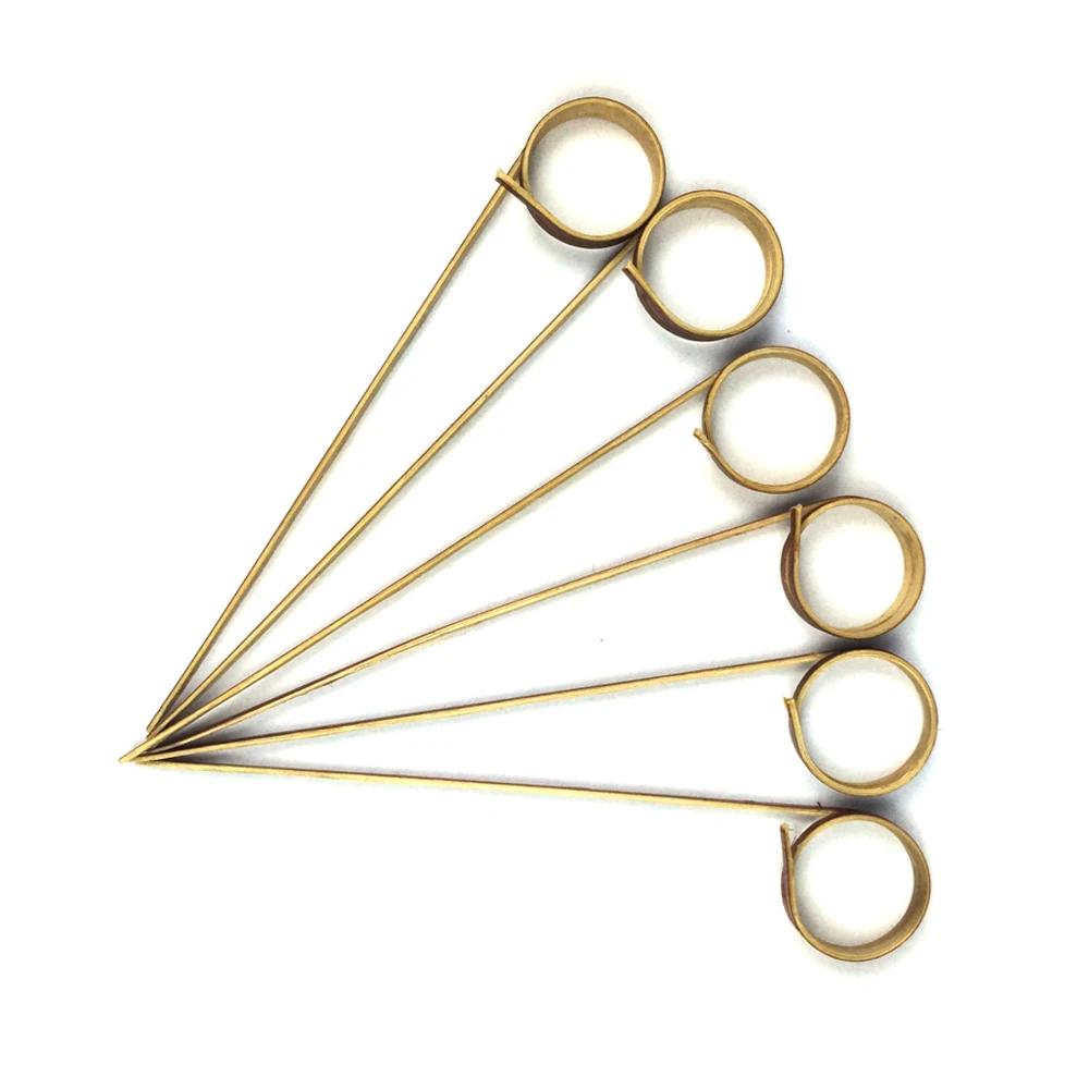 Good Quality Army Green Cocktail Umbrella Round Sticks Bamboo Knotted Skewer