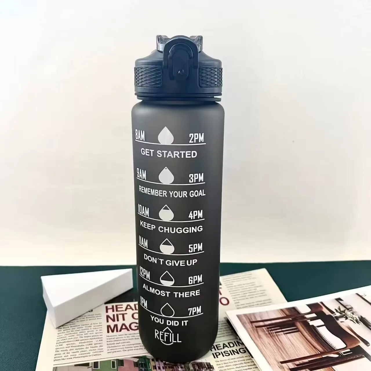 Хит продаж без BPA экологически чистый материал Спортивная пластиковая однонастенная бутылка 1000 мл