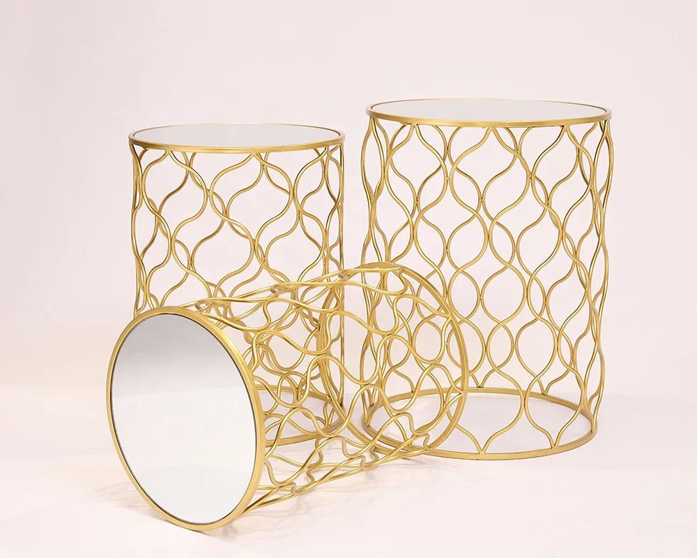 Роскошный Золотой Железный художественный журнальный столик, украшение для дома