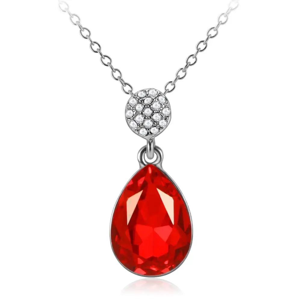 
Best selling ruby water drop shape diamond pendant necklace 