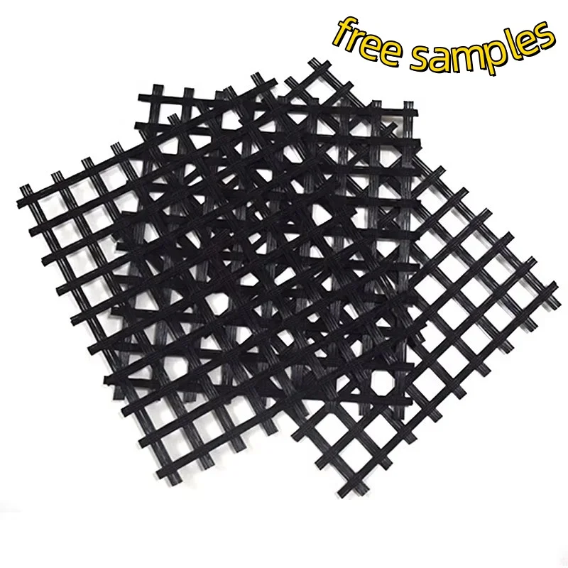 factory low price high tensile basalt fiber mesh geogrid fiberglass geogrid coated bitumen 30-300kN/m for soft land