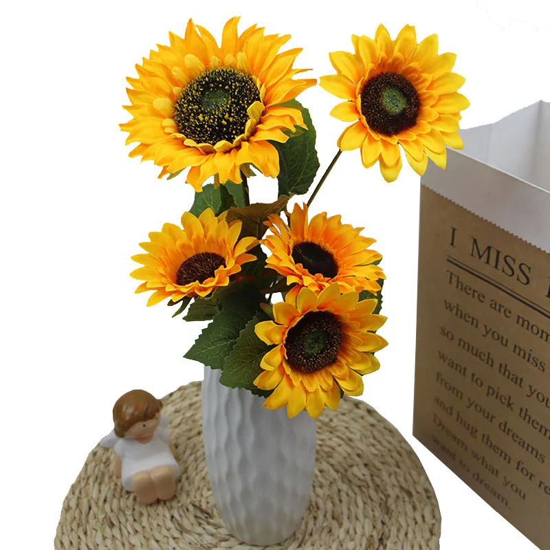 Manufacturers hot sale sunflower artificial flower decor china artificial flowers for home table centerpiece wedding decor
