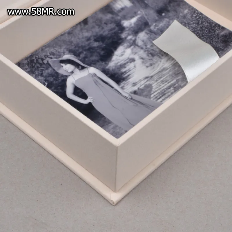 Тканевая фотопечать 4x6 и USB-флеш-накопитель Подарочная коробка для свадьбы