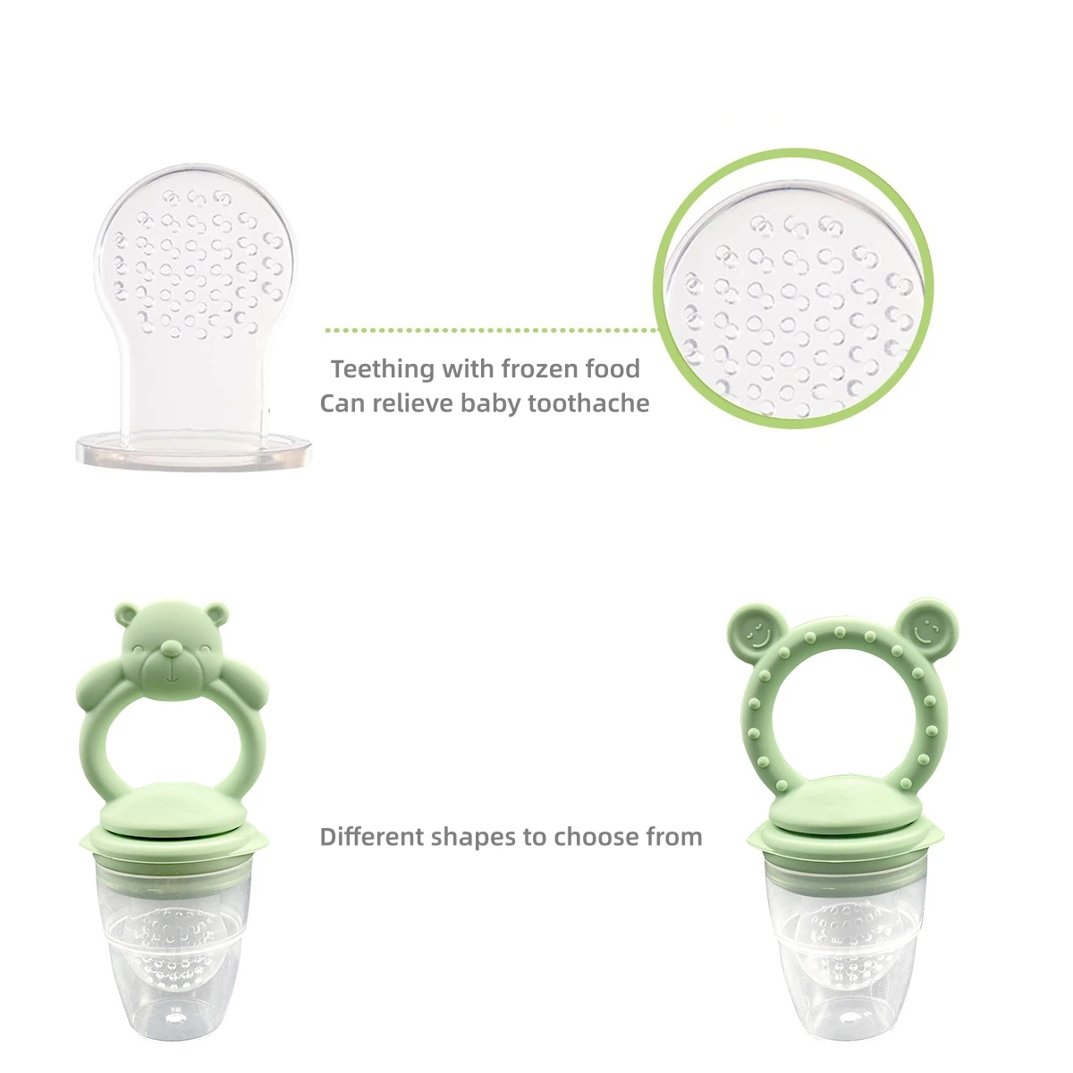 Silicone Baby Fruit And Vegetable Bite With Complementary Food Small Ice Lattice Food Grade Fruit And Vegetable Feeder Pacifier
