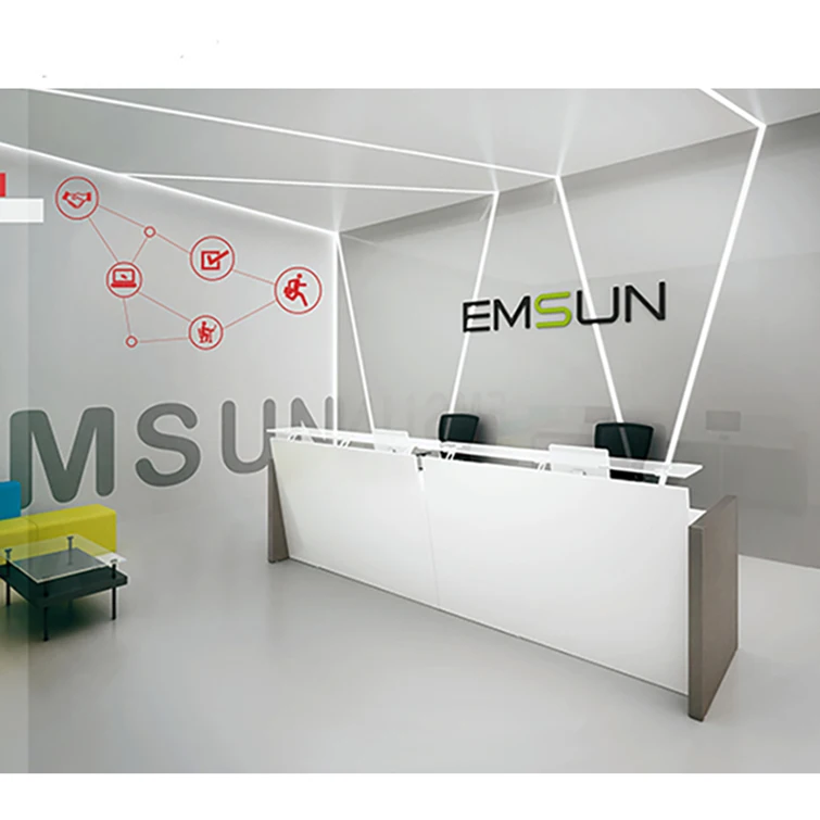 Modern Office Front Desk Counter Standing Office Reception Table Design