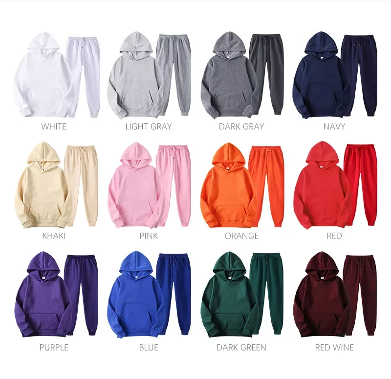 2022 Custom Logo Casual Men and Women Joggers Suits Set Hoodies Suit for unisex Factory Wholesale Price