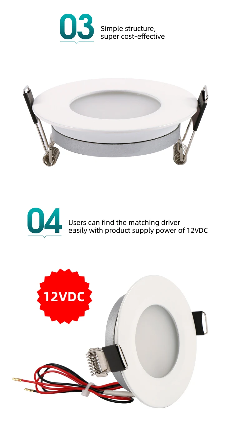 LED puck light white round mini downlight surface mounted under cabinet light