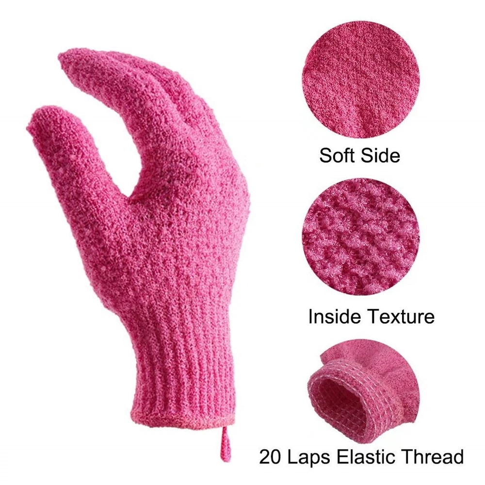 Exfoliating Face Body scrub wash gloves Scrubbing Spa Bath Wash Shower Massage Gloves